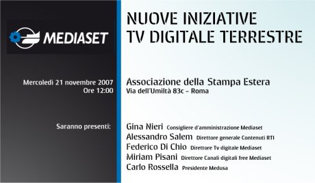 Mediaset lancia domani a Roma nuovi canali gratuiti DTT